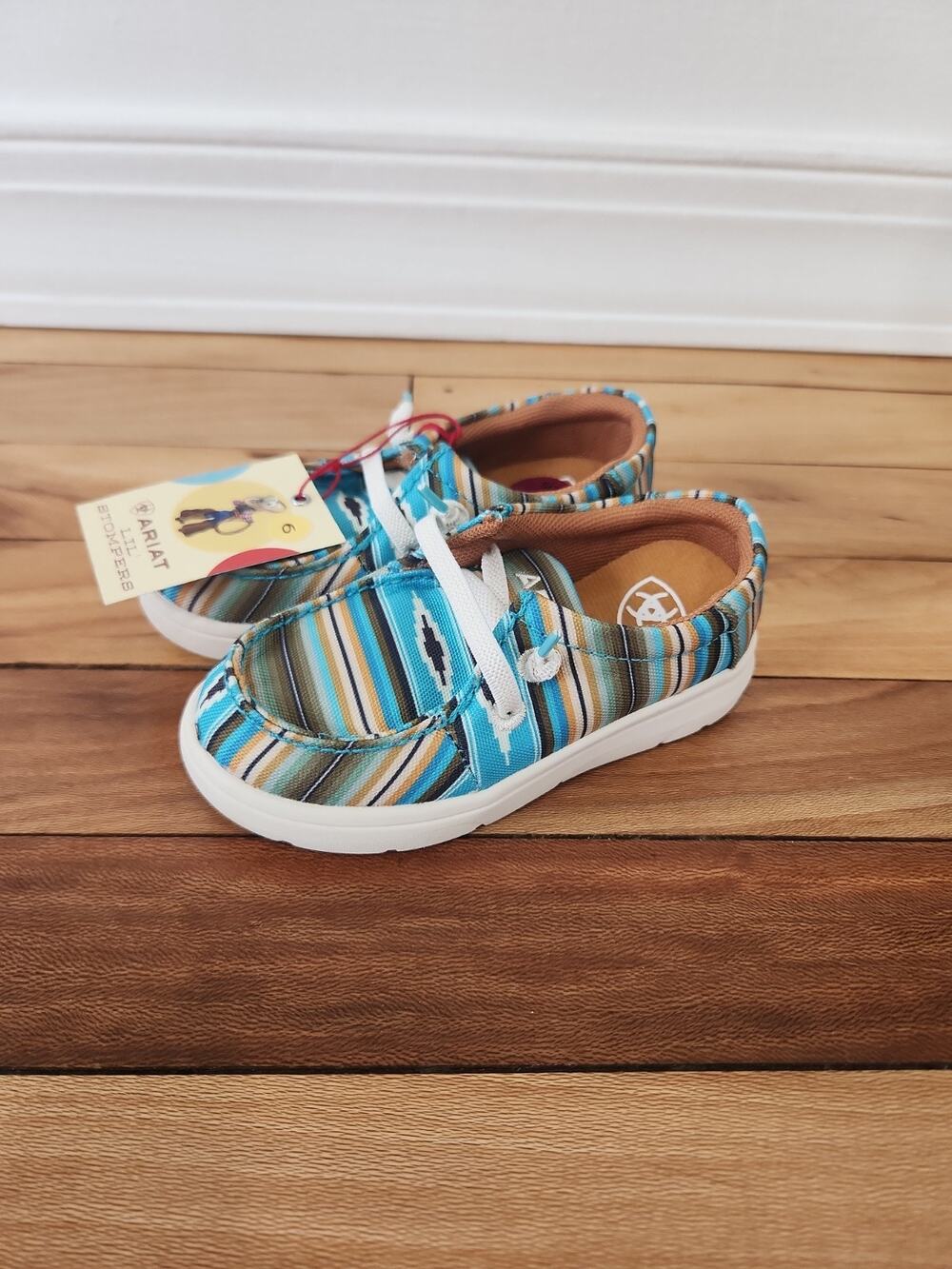 Ariat Lil' Stompers Unisex Baby Size 6M Slip-On Southwestern Aztec Country Shoes